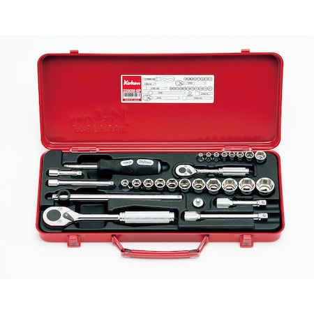 Ko-Ken Socket set 6 Point 28 pieces 1/4 Sq. Drive 2260M